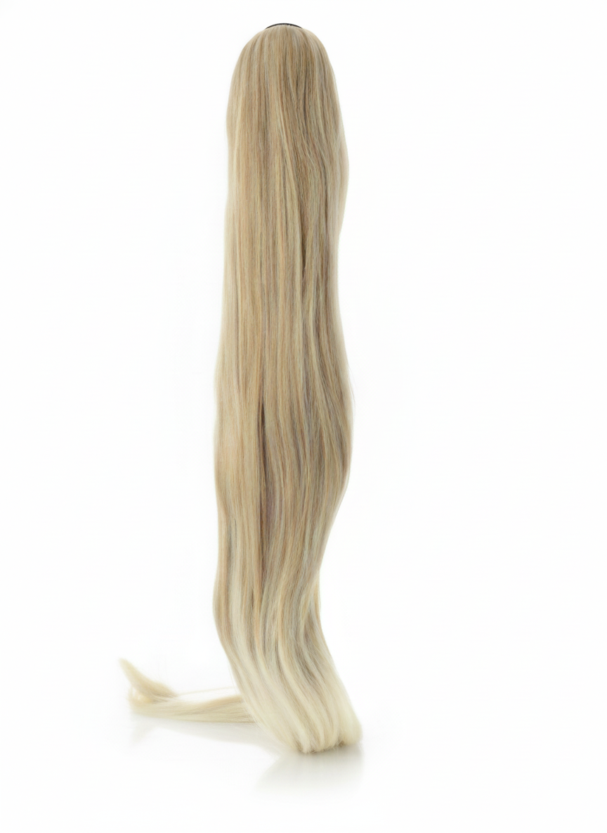 Coleta de fibra larga lisa de 60 cm con cierre de Pinza (MAYA)