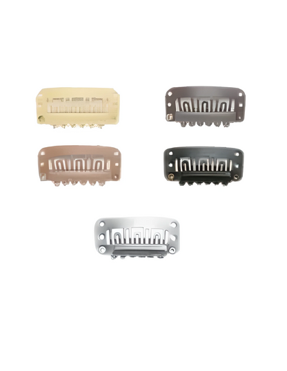 Clips (negro, marrón, beige y plata) 10 piezas