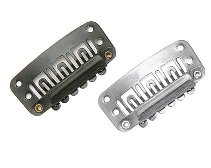 Clips (negro, marrón, beige y plata) 10 piezas